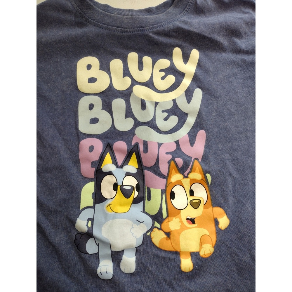 Bluey Bingo Graphic Tee Heather Blue Toddler T-Shirt 3T‎ - Picture 2 of 4